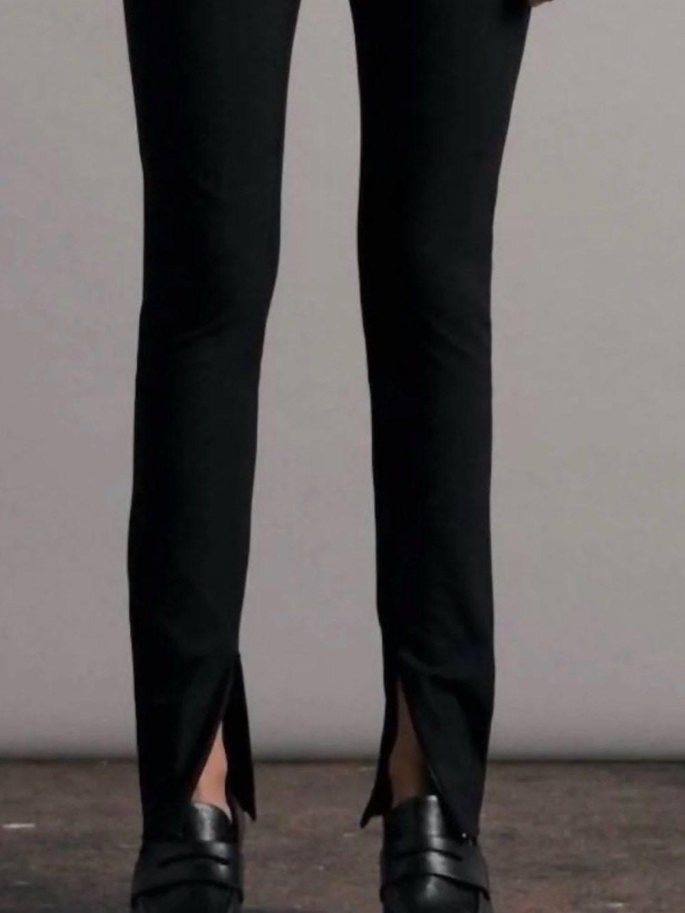 rag & bone Black Split-Hem Skinny Pants